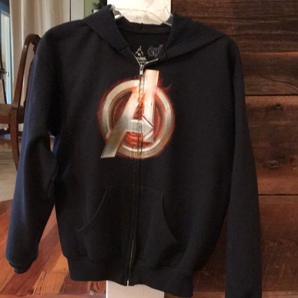 Boys black Avengers hooded jacket